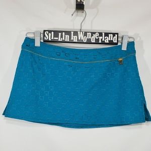 St John Swim Skirt Cover up Logo Teal Blue Sz S